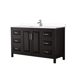 Wyndham Collection Daria 60&quot Wood Single Bathroom Vanity in Espresso/Chrome