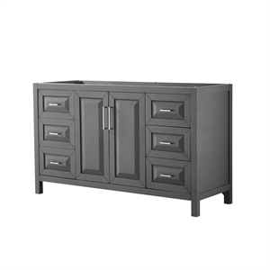 Wyndham Collection Daria 60&quot No-Sink Wood Single Bathroom Vanity in Gray/Chrome