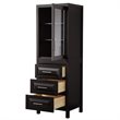 Wyndham Collection Daria 3-drawer Wood Linen Tower Cabinet in Espresso/Chrome