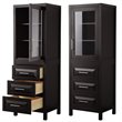 Wyndham Collection Daria 3-drawer Wood Linen Tower Cabinet in Espresso/Chrome