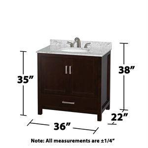 Wyndham Collection Sheffield 36&quot Wood Single Bathroom Vanity in Chrome/Espresso