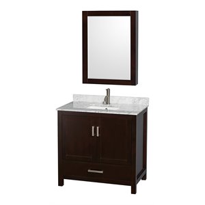 Wyndham Collection Sheffield 36&quot Wood & Metal Single Bathroom Vanity in Espresso