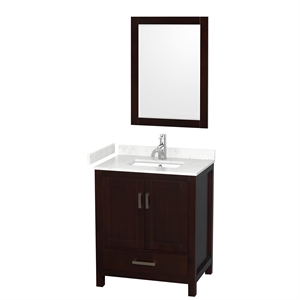 Wyndham Collection Sheffield 30&quot 2-door Wood Single Bathroom Vanity in Espresso