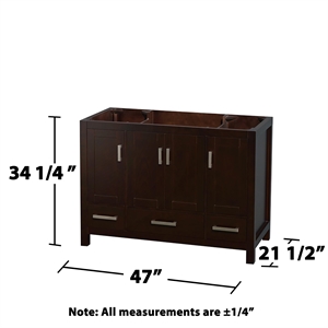 Wyndham Collection Sheffield 47&quot Mirror Wood Single Bathroom Vanity in Espresso