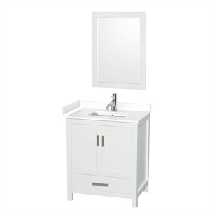 Wyndham Collection Sheffield 30&quot Metal Single Bathroom Vanity in White/Chrome