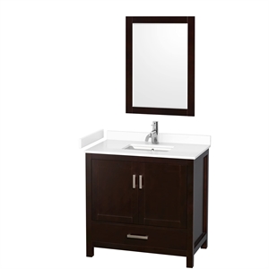 Wyndham Collection Sheffield 36&quot Metal Single Bathroom Vanity in Espresso
