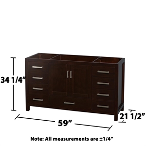 Wyndham Collection Sheffield 59&quot Cabinet Wood Single Bathroom Vanity in Espresso
