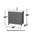 Wyndham Collection Sheffield 36 Inch Wood Single Bathroom Vanity in Dark Gray