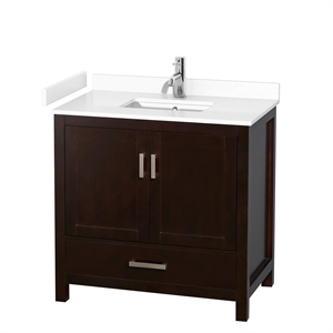 Wyndham Collection Sheffield 36&quot Wood Single Bathroom Vanity in Espresso