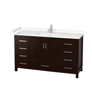 Wyndham Collection Sheffield 60&quot Wood & Metal Single Bathroom Vanity in Espresso
