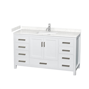 Wyndham Collection Sheffield 60&quot Metal Single Bathroom Vanity in White/Chrome