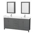 Wyndham Collection Sheffield 72 Inch Wood Double Bathroom Vanity in Dark Gray