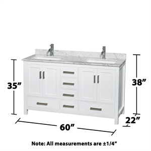 Wyndham Collection Sheffield 60&quot Mirror Wood Double Bathroom Vanity in White