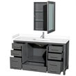 Wyndham Collection Sheffield 60 Inch Wood Single Bathroom Vanity in Dark Gray