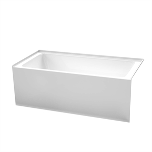 Wyndham Collection Grayley 60x30&quot Acrylic Alcove Bathtub in Shiny White