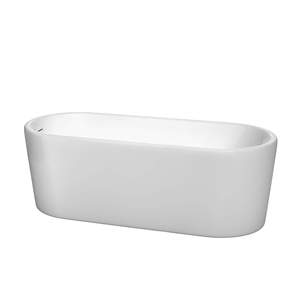Wyndham Collection Ursula 67&quot Acrylic Freestanding Bathtub in Shiny White