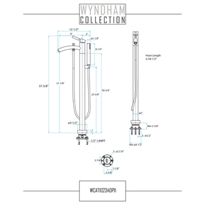 Wyndham Collection Taron 3.5&quot Brass Bathroom Tub Filler Faucet in Nickel