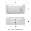 Grayley 60x32x18 Inch Alcove Bathtub with Left-Hand Drain & Trim in Shiny White