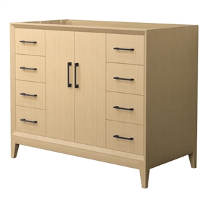 Janna 42&quot White Oak Single Vanity & No Top & No Sink & Black Trim