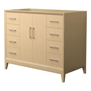 Janna 42&quot White Oak Single Vanity & No Top & No Sink & Nickel Trim