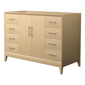 Janna 48&quot White Oak Single Vanity & No Top & No Sink & Nickel Trim
