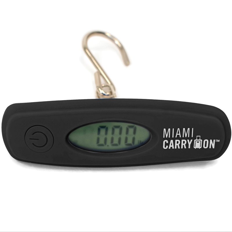 Miami CarryOn Portable Plastic Digital Luggage Scale with Hook in Black