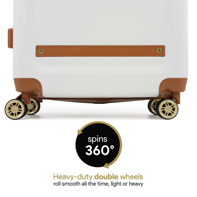 19V69 Italia 3-piece Plastic Expandable Retro Luggage Set in White