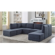 Partner Furniture Polyester Blend Fabric Modular Sectional Sofa in Gray