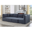 Partner Furniture Polyester Blend Fabric Modular Sectional Sofa in Gray