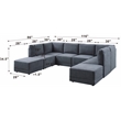 Partner Furniture Polyester Blend Fabric Modular Sectional Sofa in Gray