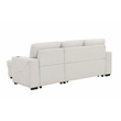Partner Furniture Polyester Blend Fabric Convertible Sectional in Ivory