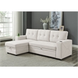 Partner Furniture Polyester Blend Fabric Convertible Sectional in Ivory