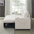 Partner Furniture Polyester Blend Fabric Convertible Sectional in Ivory