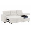 Partner Furniture Polyester Blend Fabric Convertible Sectional in Ivory