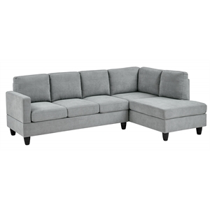 partner furniture polyester fabric 95.25 wide sofa & chaise in light gray