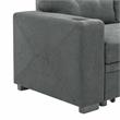 Partner Furniture Polyester Blend Fabric Convertible Sectional in Gray