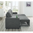 Partner Furniture Polyester Blend Fabric Convertible Sectional in Gray