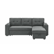 Partner Furniture Polyester Blend Fabric Convertible Sectional in Gray