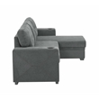 Partner Furniture Polyester Blend Fabric Convertible Sectional in Gray