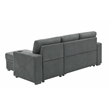 Partner Furniture Polyester Blend Fabric Convertible Sectional in Gray