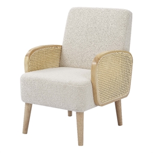 partner furniture teddy fleece fabric demarest accent chair in almond color