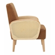 Partner Furniture Faux Leather Fabric Demarest Accent Chair in Brown Color