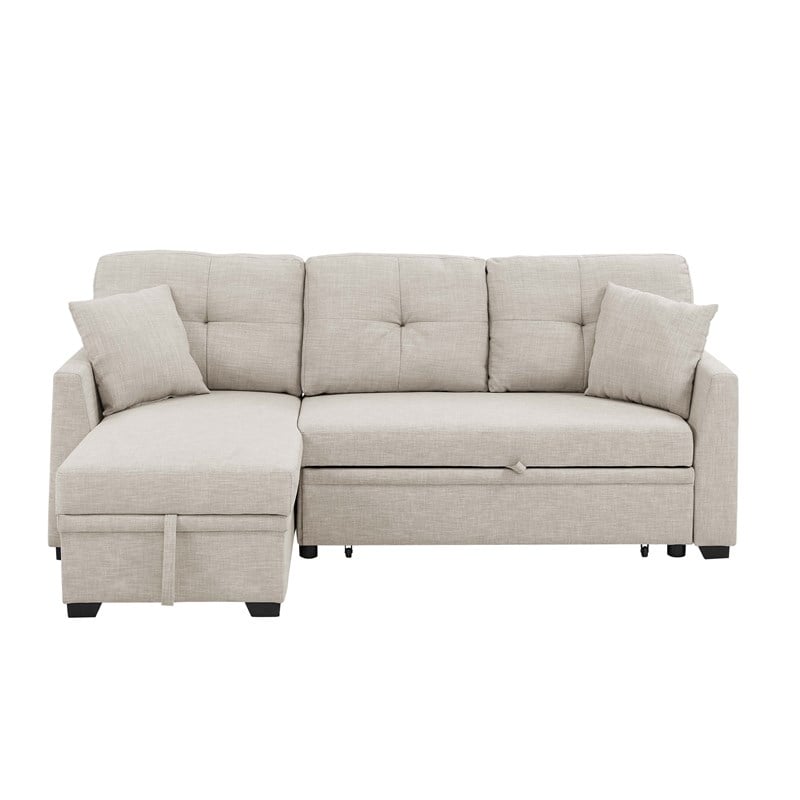 Partner Furniture Barrientez 85''Linen Blend Fabric Upholstered Sleeper Sofa