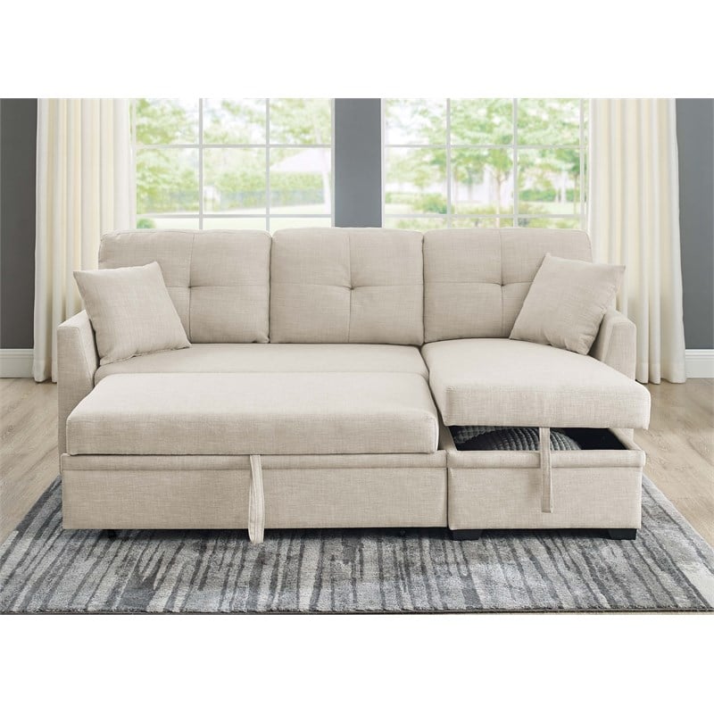 Partner Furniture Barrientez 85''Linen Blend Fabric Upholstered Sleeper Sofa