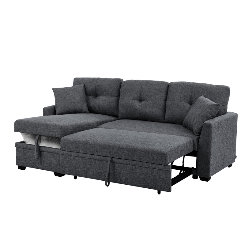Partner Furniture Barrientez 85''Linen Blend Fabric Upholstered Sleeper Sofa