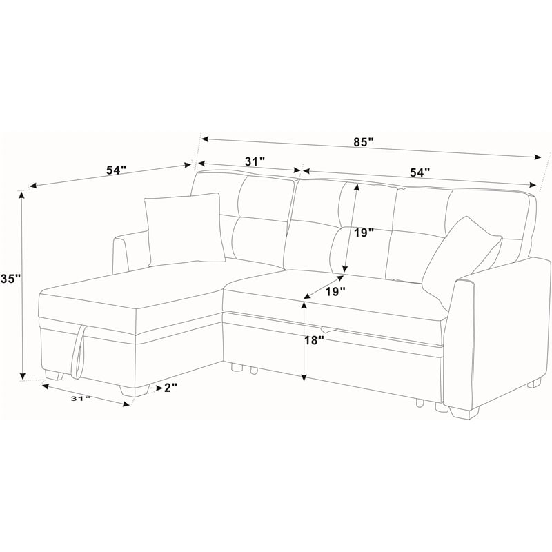 Partner Furniture Barrientez 85''Linen Blend Fabric Upholstered Sleeper Sofa