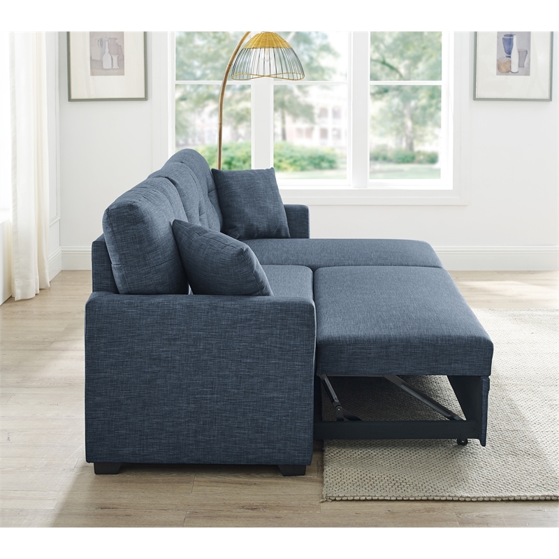 Partner Furniture Barrientez 85''Linen Blend Fabric Upholstered Sleeper Sofa
