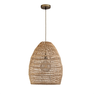 ele light & decor bamboo and rattan veremund light bell pendant light in tan