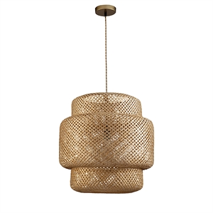 ele light & decor drusilla single light bamboo and rattan pendant light in brown