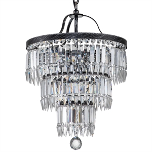 belle 5-light crystal chandelier 3-tier glam antique black